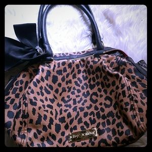 Betsy Johnson leopard satchel